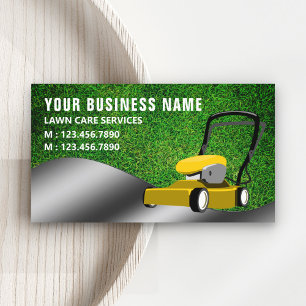 Carte De Visite Jaune Jaune Jardinage Service Découpe De Grass
