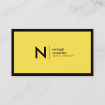 Jaune minimaliste de monogramme de cadre noir