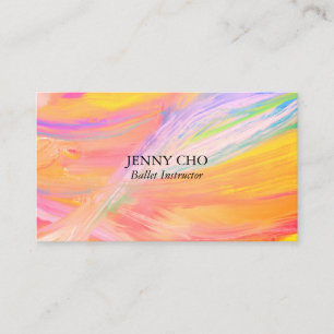 Carte De Visite Jaune minimaliste de soleil peignant texturisé