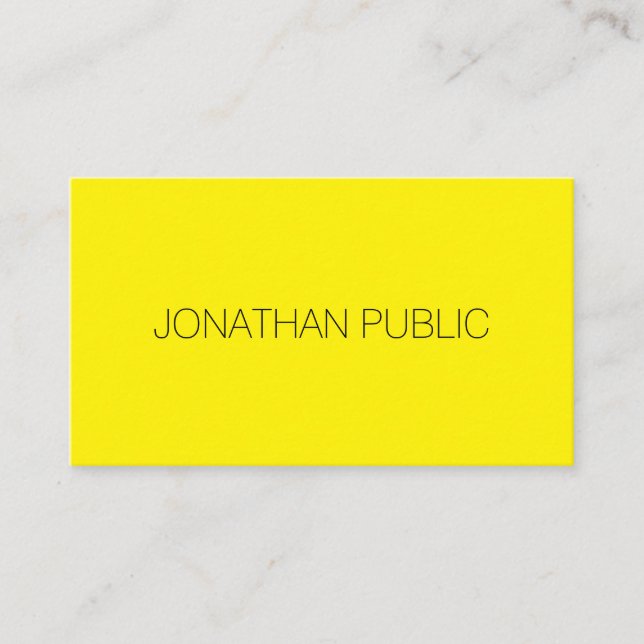 Carte De Visite Jaune Modèle Professionnel Moderne Élégant tendanc (Devant)