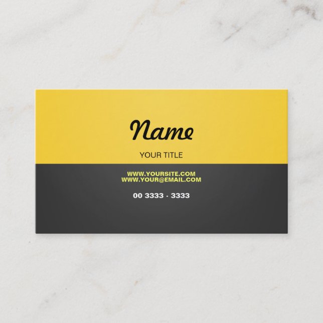 Carte De Visite Jaune moderne (Devant)