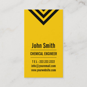 Carte de visite jaune moderne d'ingénieur chimiste