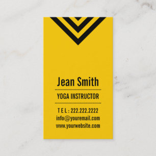Carte de visite jaune moderne d'instructeur de