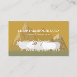 Carte De Visite Jaune Nature Mountain Farm brebis
