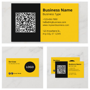 Carte De Visite Jaune noir moderne
