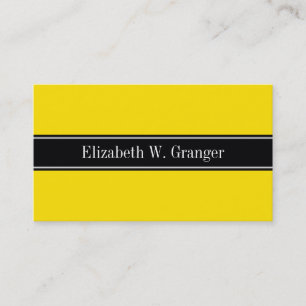 Carte De Visite Jaune, Noir Nom du ruban Monogramme