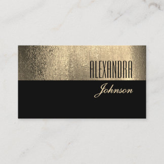 Carte De Visite Jaune Or et Noir Simple Élégant Professionnel