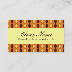 Carte De Visite Jaune orange et Brown Motif des années 70
