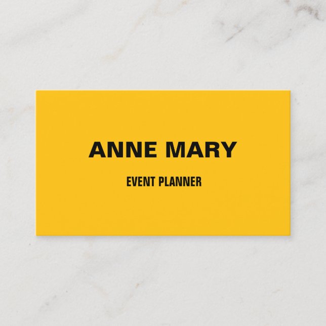 Carte De Visite Jaune Orange Professional Modern Event Manager (Devant)