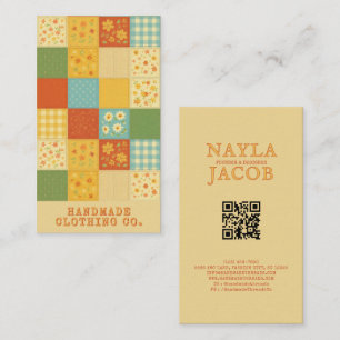 Carte De Visite Jaune Plat de Patchwork Quilt Ferme rustique