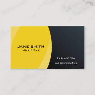 Carte De Visite Jaune professionnel moderne et noir élégants