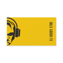 Jaune simple professionnel DJ avec le logo