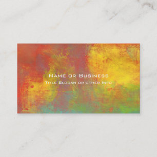 Carte De Visite Jaune Soleil Orange Vert Rustique Grunge Abstrait