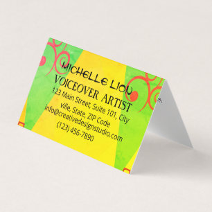 Carte de visite Jaune tendance de l'artiste de la 