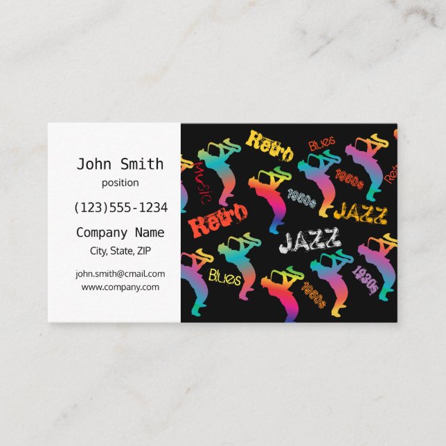 Carte De Visite Jazz Musicians Retro Music POP ART 1930 - 1950 (Devant)