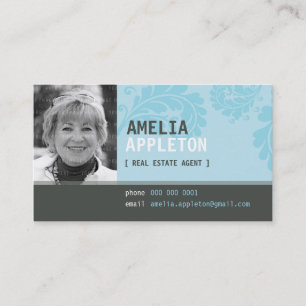 CARTE DE VISITE :: jazzy photo aqua bleu
