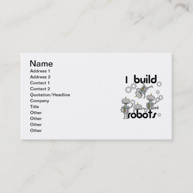 Carte De Visite Je construis des robots (Devant)