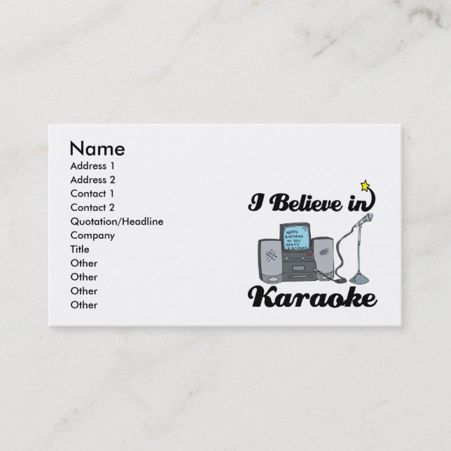 Carte De Visite je crois au karaoké (Devant)