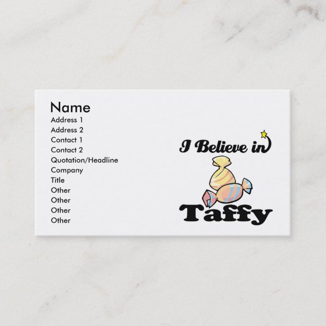 Carte De Visite je crois au taffy (Devant)