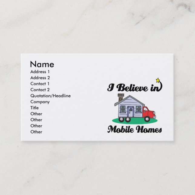Carte De Visite je crois aux mobiles homes (Devant)
