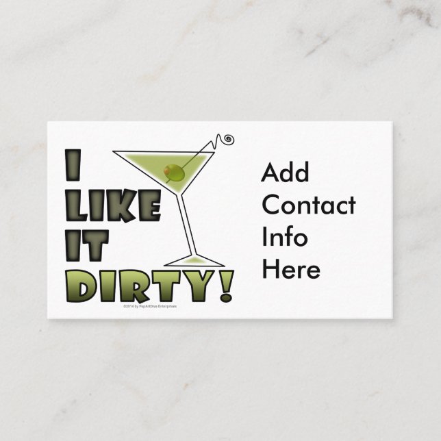 Carte De Visite JE L'AIME SALE ! Humour sale de cocktail de (Devant)