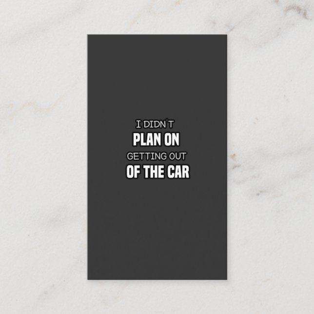 Carte De Visite je n'avais pas l'intention de sortir de la voiture (Devant)