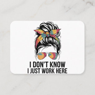 Carte De Visite Je ne sais pas je travaille juste ici citations dr