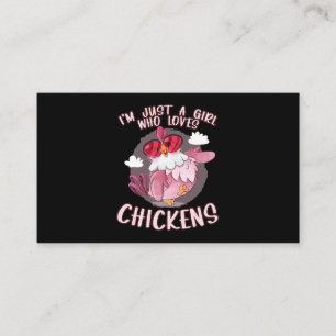 Carte De Visite Je ne suis qu'une fille qui aime les poulets migno