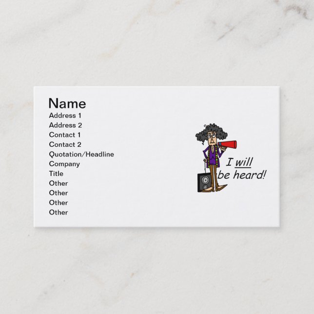 Carte De Visite JE serai entendu (Devant)