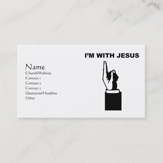 Carte De Visite Je suis avec Jésus (Devant)