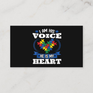 Carte De Visite Je Suis Sa Voix Il Est Mon Coeur Sensibilisation s