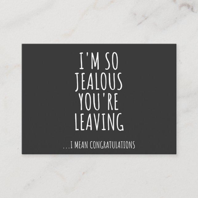 Carte De Visite Je suis si jalouse que tu pars (Devant)