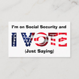 Carte De Visite Je suis sur la sécurité sociale et je vote