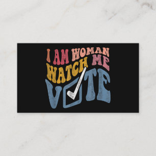 Carte De Visite Je Suis Une Femme Me Regarder Vote 2024 Vague Bleu