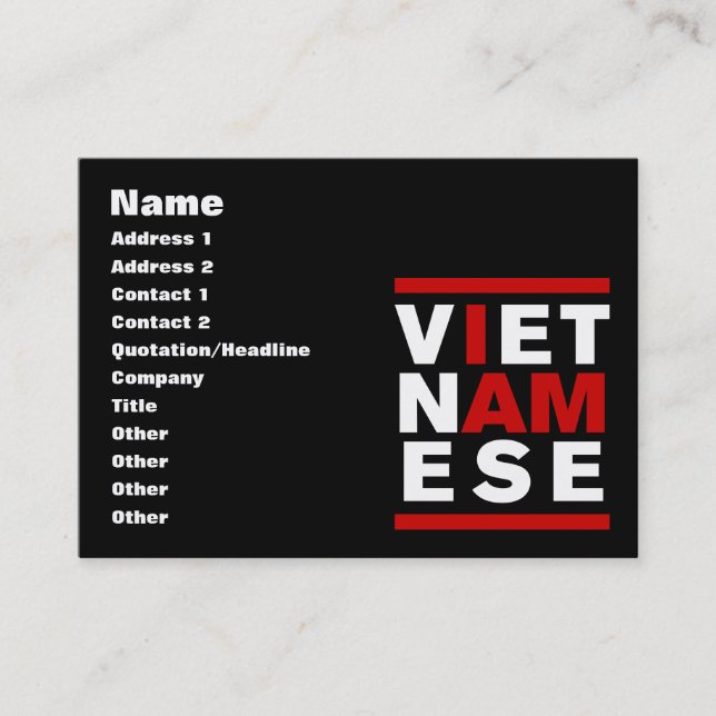 CARTE DE VISITE JE SUIS VIETNAMAIS (Devant)