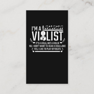 Carte De Visite Je suis violiste, c'est de l'alto et pas du violon