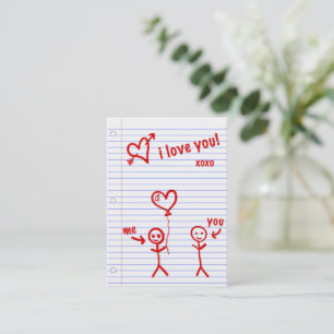 Carte De Visite je t'aime carnet des notes d'amour aléatoires