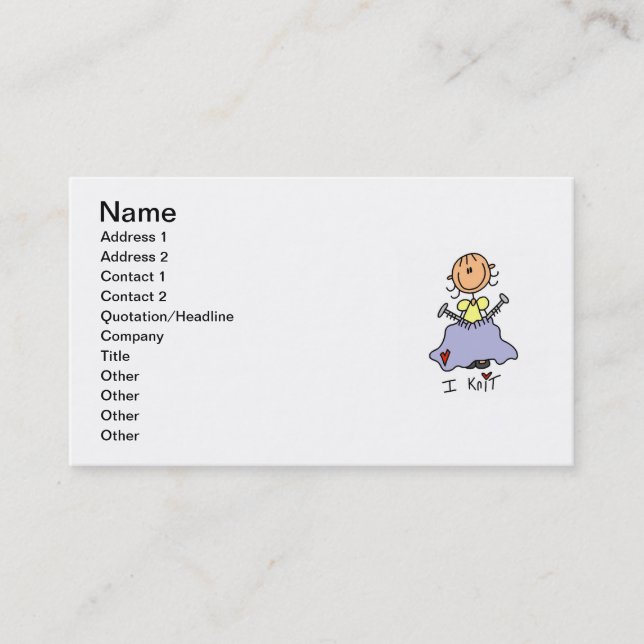 Carte De Visite Je tricote (Devant)
