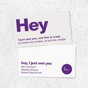 Carte De Visite Je Viens De Vous Rencontrer.   Fun Purple Dating M