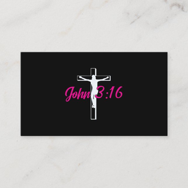 Carte De Visite Jean 3 16 Croix de Jésus (Devant)