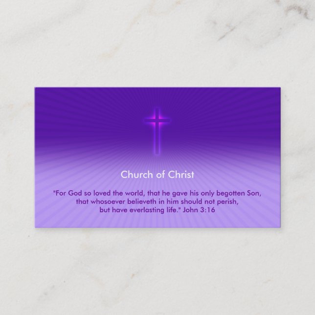 Carte De Visite Jean 3:16 - Croix religieuse (Devant)