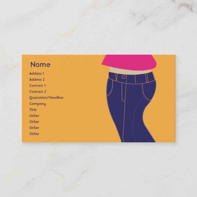 Carte De Visite Jeans - affaires (Devant)