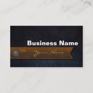 Carte De Visite Jeans en cuir Vintage à coudre avec bus à bouton