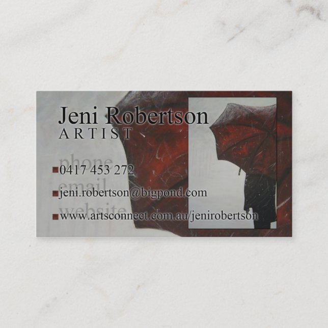 Carte De Visite Jeni Robertson (Devant)