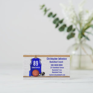 Carte De Visite Jersey Blue and White Basketball
