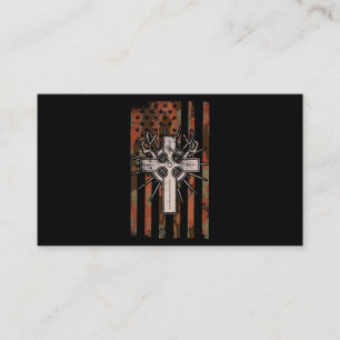 Carte De Visite Jésus Christian Cross Chasse drapeau américain Cam