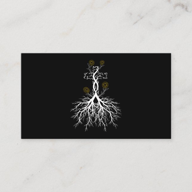 Carte De Visite Jésus Cross Roots Sunflowers (Devant)