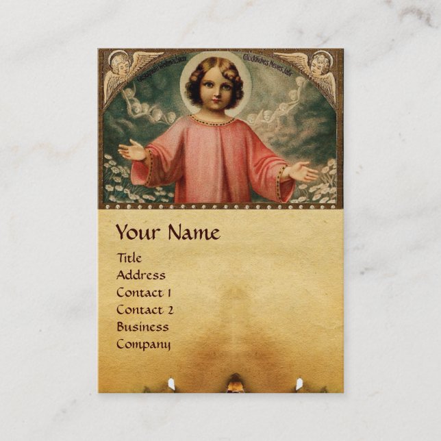 CARTE DE VISITE JÉSUS ENFANT AVEC ANGELS (Devant)