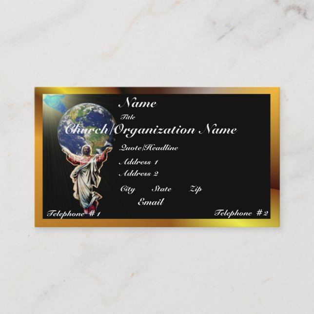 Carte De Visite Jésus pour le monde (Devant)