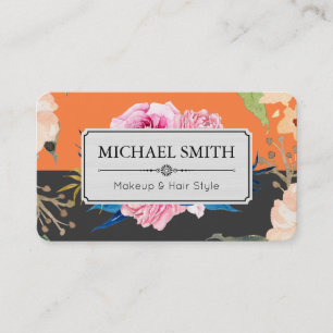 Carte De Visite Jet Floral Élégant Moderne Mango Tango Vintage